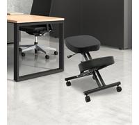 Gdetnysty Poltrona ergonomica al ginocchio nera, 220 kg, regolabile in altezza, con freno, sedia da ufficio, per casa e ufficio, postura sana, adatta alla schiena, durevole, correzione