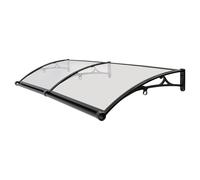 Gdetnysty Robusto arco parapioggia in alluminio con piastra in policarbonato trasparente offre una protezione affidabile da pioggia, neve, grandine e raggi UV, perfetto per la porta di casa (nero, 200