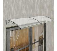 Gdetnysty Robusto arco parapioggia in alluminio con piastra in policarbonato trasparente offre una protezione affidabile da pioggia, neve, grandine e raggi UV, perfetto per la porta di casa