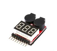 Gdfnmogo 1 tester indicatore di tensione per batteria al litio per 1S-8S con allarme di bassa tensione, display a LED, cicalino, protezione da inversione di polarità, accessorio fai da te (senza