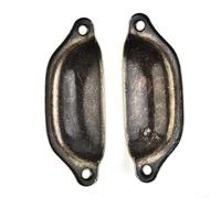 Gdfnmogo 10 pomelli in ottone anticato per armadietti e cassetti, per mobili, design a conchiglia con struttura in ferro, dimensioni 98 x 33 mm con lente a vite da 15 mm