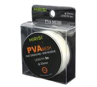 Gdfnmogo 25 mm x 5 m Pva Mesh per pesca alla carpa solubile in acqua borsa avvolgente per esche terminali biodegradabili ricarica compatibile con esche con amo più pastura