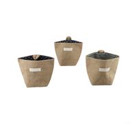 Gdfnmogo 3 sacchetti in cotone e lino da appendere alla parete, cesti per piante in vaso in tessuto compatibili con staffe per binari, organo per dormitorio camera da letto