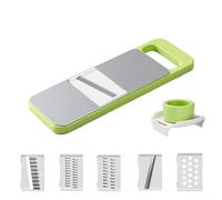 Gdfnmogo 5 in 1 affettatrice manuale da cucina con lame in acciaio inox per affettare efficiente, grattugiare, tritare, julienne - Compact Des