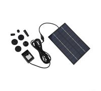 Gdfnmogo Acqua ad energia solare da 2,8 W per stagni e fontane ornamentali, fontana sommergibile a trasmissione diretta con flusso regolabile, struttura in plastica nera, 18,5 x