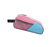 Gdfnmogo Borsa per telaio anteriore della bicicletta, impermeabile, con tasca in rete, per accessori per ingranaggi del tubo superiore, colore nero (rosa-blu)