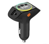 Gdfnmogo Caricabatteria da auto con ricarica rapida PD e due porte USB, display digitale, cavo telescopico per, adattatore compatto per auto da 12 V (è nero)