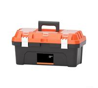 Gdfnmogo Cassetta degli attrezzi resistente a doppio strato con 19 stecche rinforzate e contenitori portaoggetti per riporre strumenti e accessori in ambienti di lavoro (43,2 cm)