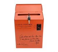 Gdfnmogo Cassetta postale vintage da parete, stile retrò, con serratura, impermeabile, per esterni, casa, giardino, struttura in ferro (arancione)