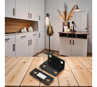 Gdfnmogo Chiavistello magnetico resistente, in acciaio inox 304, per armadietti da cucina, armadio, cassetto, design ultra sottile con viti di montaggio (nero)