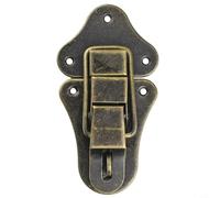 Gdfnmogo Chiusura a scatto in stile retrò per custodia in legno, chiusura a levetta in bronzo per portagioie, scatola dei ricordi, cerniera per valigie, armadietti e hardware di archiviazione