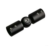 Gdfnmogo - Connettore angolare regolabile per asta per tende, 90-180 gradi, in acciaio inox 304, per finestra, doccia, con fissaggio a vite di sicurezza (19 mm, nero)