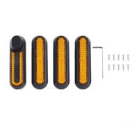 Gdfnmogo Copricerchi laterali per scooter elettrico con striscia riflettente, guscio mozzo ABS per Xiaomi, 1S, Pro e Pro2, set da 4 pezzi, rosso/giallo, 9,8 x 2,8 x 2 cm (giallo)