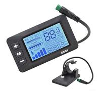 Gdfnmogo Display LCD per bici elettrica, impermeabile GD01 5 pin, monitor per bici elettrica con retroilluminazione regolabile, monitoraggio della distanza di velocità, controllo dei fari