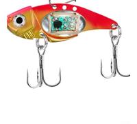 Gdfnmogo Esca da pesca elettronica VIB in metallo con luci lampeggianti a LED, corpo in lega da 8 cm, 31 g, per lanci lunghi e pesca in acque profonde, rosso alternato (il corpo rosso)