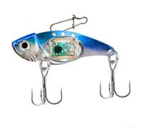 Gdfnmogo Esca elettronica VIB in metallo con luci lampeggianti a LED, corpo in lega da 8 cm, 31 g, per lanci lunghi e pesca in acque profonde, rosso alternato (il corpo blu)