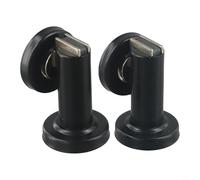 Gdfnmogo Fermaporta magnetico, resistente, in acciaio inox 304, anti-collisione, con tecnologia soft-catching, montaggio a parete a pavimento, finitura in nichel spazzolato (nero)