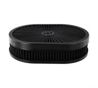 Gdfnmogo Filtro dell'aria ovale da 30,5 x 2 con connettore da 5 a 1 su 8 per migliorare il flusso d'aria e le prestazioni del motore, composizione non tessuta di alta qualità, colore nero/rosso (A)