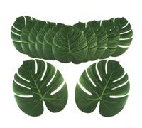Gdfnmogo Grandi foglie di Monstera finte, 24 pezzi, per decorazioni tropicali artificiali per feste, temi giungla e spiaggia, composizioni per tavoli di compleanno, decorazioni per la casa e forniture