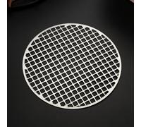 Gdfnmogo Griglia per barbecue in acciaio inox per campeggio e uso esterno, rete rotonda con rete uniforme, saldatura liscia, lucidata a specchio, nessuna perdita di cibo (30 cm)