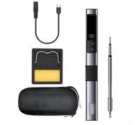 Gdfnmogo HS-02A Stazione di Saldatore 100W PD QC DC Portatile Elettrico Strumento di Saldatura con Controllo della Temperatura 100-450 ° C per Riparazione Elettronica, Compatibile con Punta KU