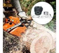Gdfnmogo Kit cilindro e pistone per motosega SX62 62 cc, struttura in metallo resistente con anelli, clip di fissaggio e guarnizione di base, potenza potenziata, carburante migliorato