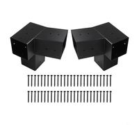 Gdfnmogo Kit di montaggio a parete per pergola inclinata con hardware per pali in legno da 10 x 10 cm, raccordi di supporto in acciaio resistenti alle intemperie per portico, gazebo o esterni