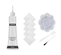 Gdfnmogo Kit di ristrutturazione crema da 50 ml per sedili auto e divani con pasta colorata e strumenti per riparare graffi, crepe e peeling (50 ml bianco)