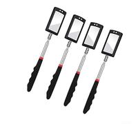 Gdfnmogo Kit di specchi telescopici a LED, manico in acciaio inox estensibile, collo flessibile 360°, strumento di visualizzazione illuminato per spazi ristretti, officina, 4 pezzi