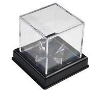Gdfnmogo La chiara vetrina acrilica di baseball per il cubo con la base e la scatola antipolvere del supporto di baseball per gli oggetti da collezione, protegge autografato