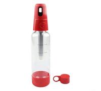 Gdfnmogo Macchina portatile per acqua frizzante, bottiglia di carbonatazione da 1000 ml con funzionamento one-touch, plastica BPA, riutilizzabile, Fizzy D (rosso)