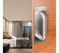 Gdfnmogo Maniglia a filo per porta scorrevole in acciaio inox, per porte in legno e alluminio, 200 x 65 x 60 mm, argento con bordi smussati