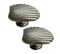 Gdfnmogo Maniglia a forma di conchiglia in lega di zinco con foro in sile, installazione per mobili, cassetti e armadi, in diverse opzioni di finitura (anticata per latta)