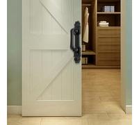 Gdfnmogo Maniglia per porta scorrevole resistente e set di ferramenta a filo in nero opaco per porte interne ed esterne - Punch- installazione