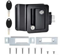 Gdfnmogo Maniglia per serratura della porta di camper, con struttura in lega di zinco, per rimorchi da viaggio e camper, adatta per aperture da 68 x 92 mm e 32-38 mm (nera)