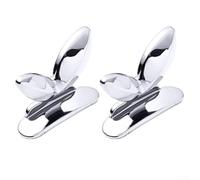 Gdfnmogo Maniglia sollevatore in plastica per coperchio del WC, in ABS e acrilico, resistente, 3,6 x 4,7 x 0,5 cm, da installare per la casa o il bagno dell'hotel (confezione da 2, oro) (argento)