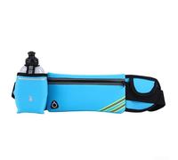 Gdfnmogo Marsupio da corsa per idratazione, con borraccia, regolabile, per sport, fitness, porta telefono impermeabile, disponibile in 4 colori, Blu
