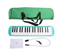 Gdfnmogo Melodica portatile con 37 tasti di pianoforte, con panno per la pulizia, tracolla, borsa per riporre strumenti musicali educativi per imparare a suonare il pianoforte, colore verde