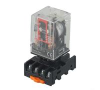 Gdfnmogo MK2P-I DC 24V 10A relè multiuso con base presa PF083A per controllo, relè intermedio a 8 pin - 1 set