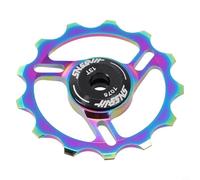 Gdfnmogo Mountain for Bike Deragliatore posteriore con puleggia 11t-13t ruota guida in lega di alluminio costruzione con cuscinetti in acciaio inox per 8 o 9 o 10 o 11 S (11T metallo verde)