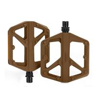 Gdfnmogo Mountain - Pedali per bici, ampia piattaforma in nylon con pannelli laterali riflettenti e perni antiscivolo, cuscinetti sigillati DU per trail e pendolarismo (marrone)