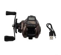 Gdfnmogo Mulinello da pesca digitale per baitcasting con rapporto di trasmissione 6,3: 1, ampio display retroilluminato, contatore di linea, allarme morso, freno magnetico max 10 kg, 5+1