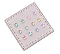 Gdfnmogo Orecchini rotondi alla moda da donna, artificiali per borchie di cristallo, leggeri e sicuri, versatili per l'uso quotidiano e occasioni speciali