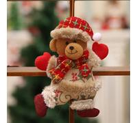 Gdfnmogo Ornamenti da appendere in tessuto natalizio, bambola danzante, pupazzo di neve, cervo, orso, 18 x 13 cm, decorazione per la casa per le vacanze per albero, feste, Capodanno (orso)