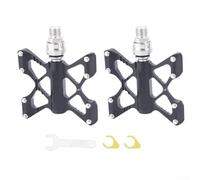 Gdfnmogo Pedali per bici pieghevoli a sgancio rapido, in lega di alluminio antiscivolo allargata con cuscinetti sigillati DU, albero da 14 mm, coppia leggera da 353 g (posteriore)