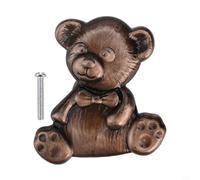 Gdfnmogo Pomello a forma di orso in lega di zinco e maniglia a leva per mobili per bambini e hardware per porte (bronzo rosso)