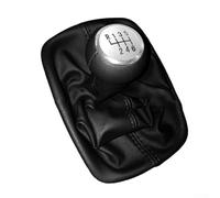 Gdfnmogo Pomello del cambio per A6 C5 per A4 B5 A8 D2 5/6 velocità con ghetta per stivale, pelle PU e struttura ABS, nero/argento, sostituzione diretta (argento)