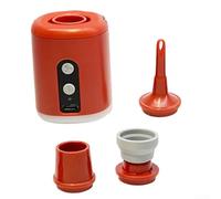 Gdfnmogo Pompa ad aria portatile da 1600 mAh per campeggio con luce LED, doppia funzione di gonfiaggio e sgonfiatore per materassini, design magnetico e sospeso, include 4 ugelli e borsa portaoggetti