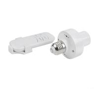 Gdfnmogo Portalampada per lampadine E27, 110 V/220 V AC, telecomando wireless e interruttore timer, sensore di movimento a infrarossi umani, presa luminosa per automazione domestica (TELEFARO B)