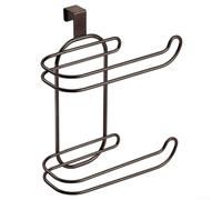 Gdfnmogo Portarotolo di carta igienica da bagno montato con porta rotolo di ferro per una conservazione efficiente sul serbatoio del WC (nero)